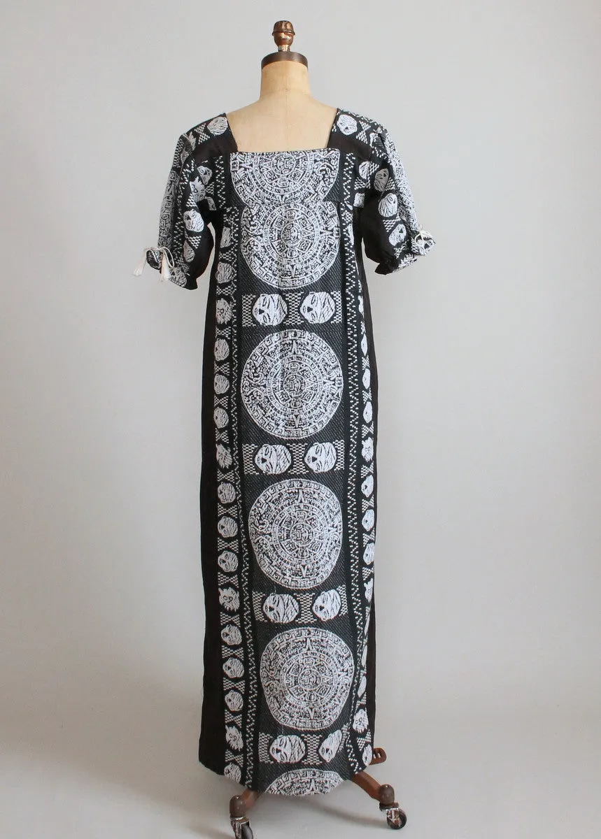 Vintage 1960s Miss Elliette Embroidered Ethnic Caftan Dress