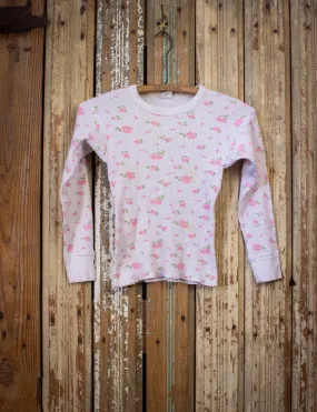 Vintage 70s Pink Floral Thermal XS