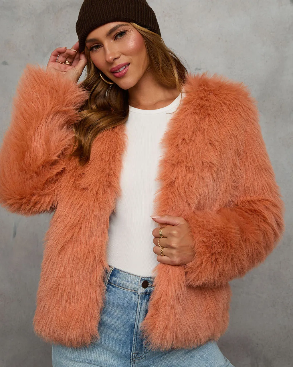 Warm Gather Faux Fur Coat