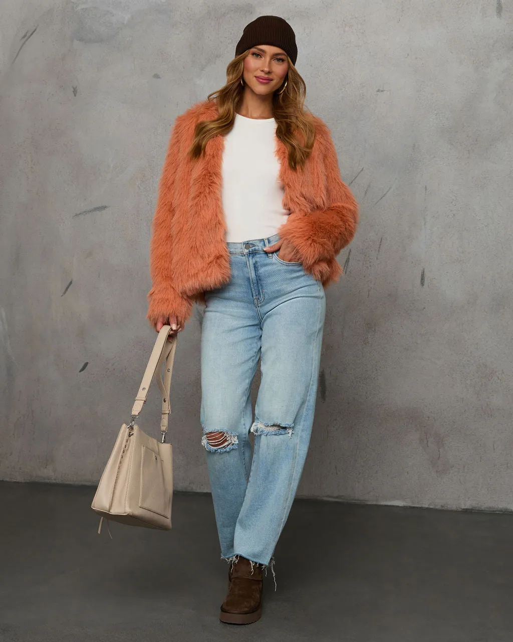 Warm Gather Faux Fur Coat