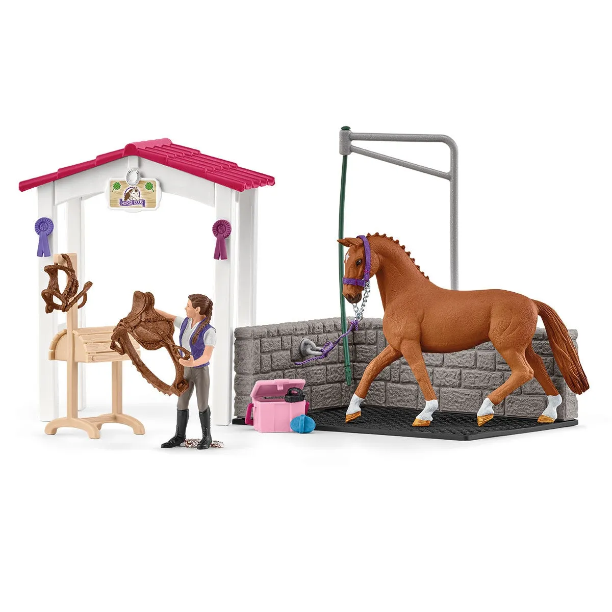 Wash station with horse stall