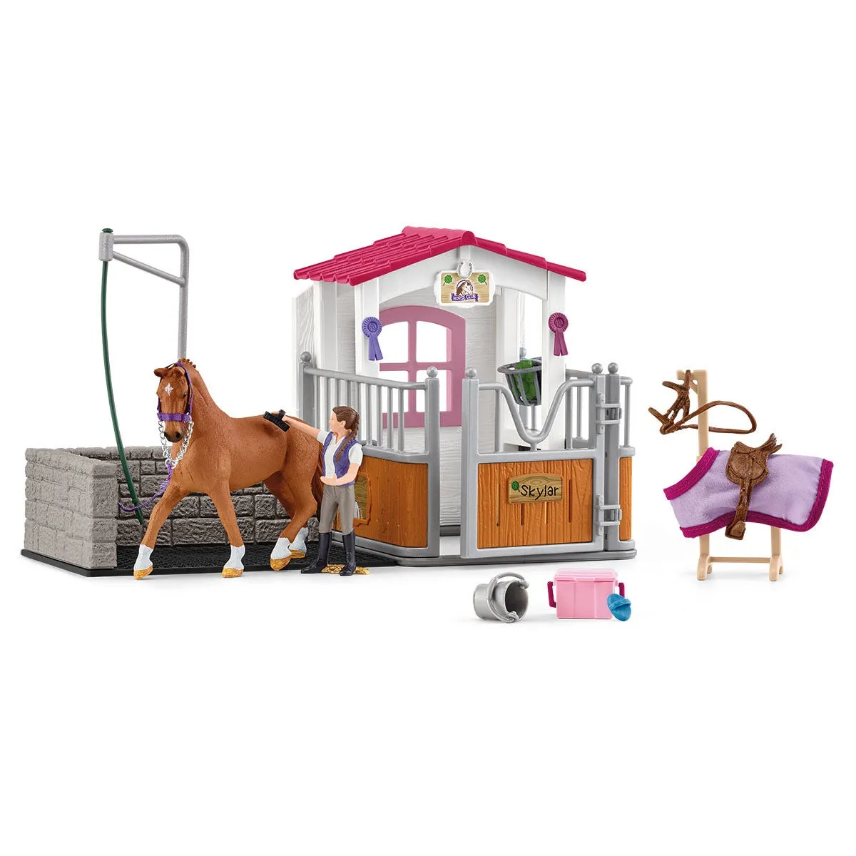 Wash station with horse stall