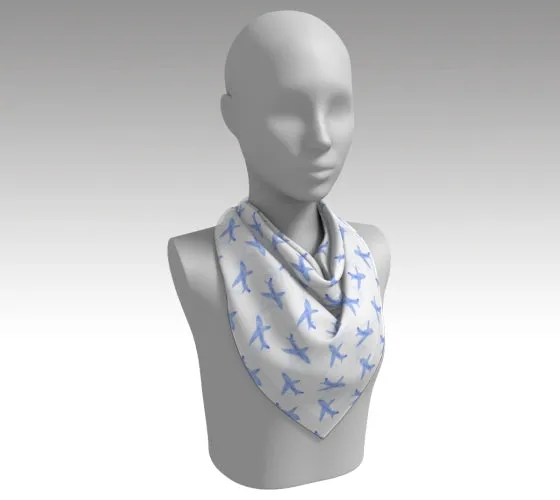 Watercolor Planes - Silk Scarf