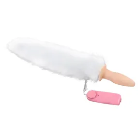 White Fox Tail Vibrator, 13"