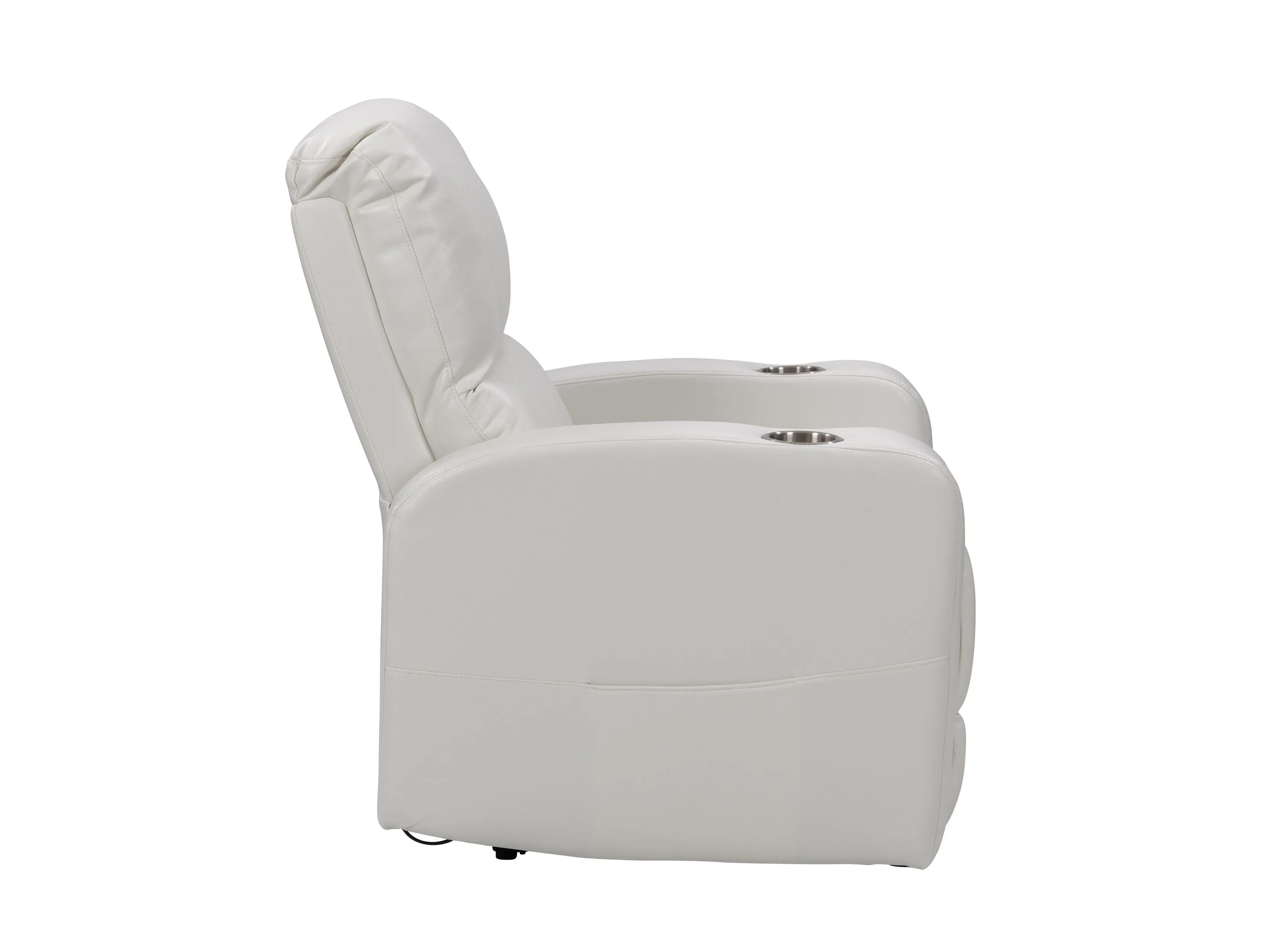 White Power Recliner with Cup Holder