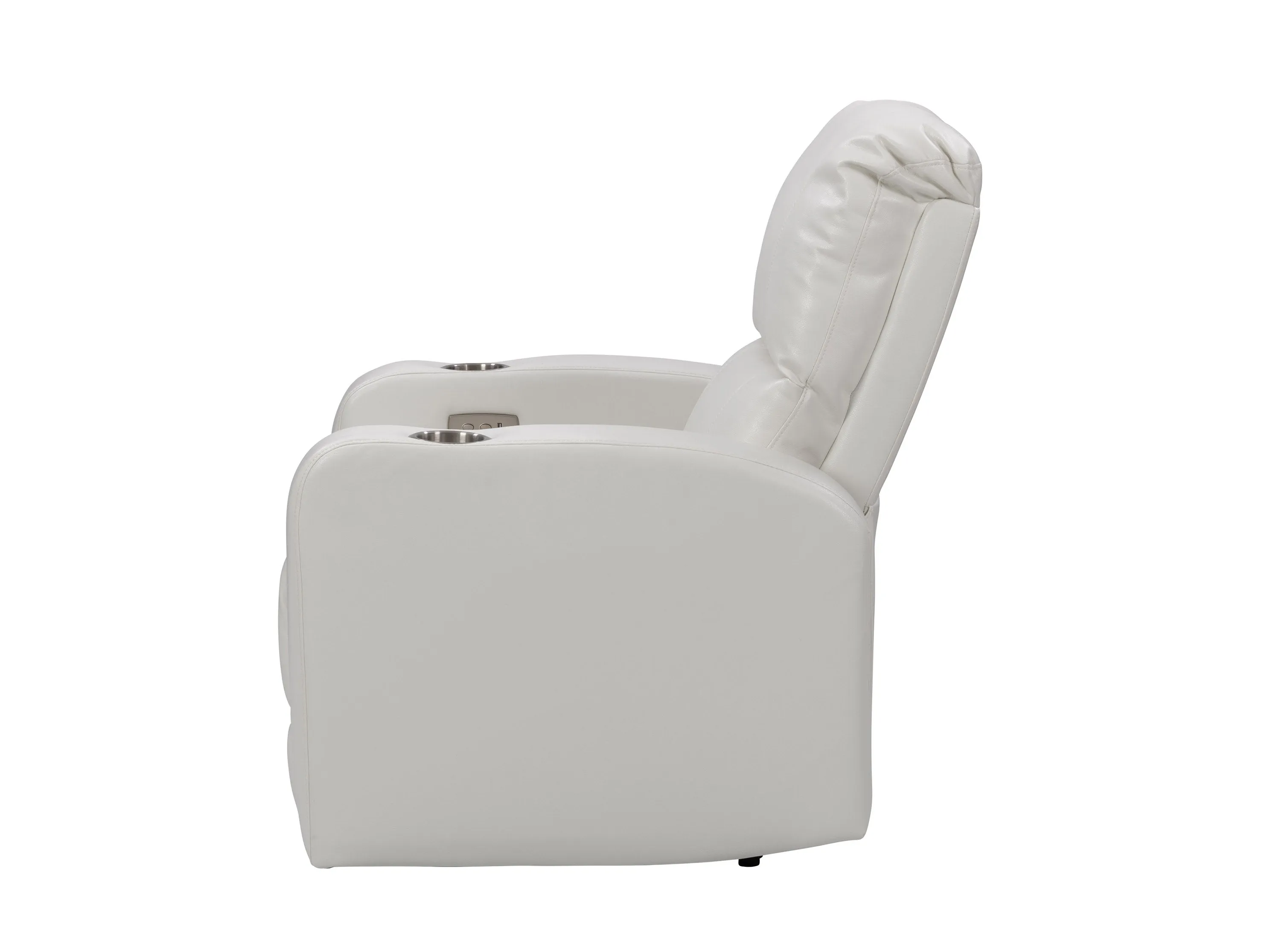 White Power Recliner with Cup Holder