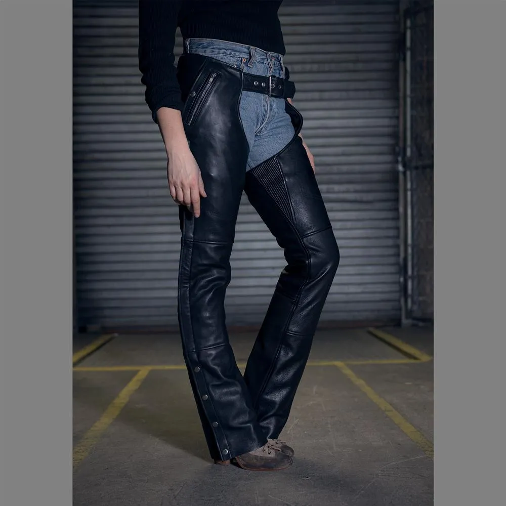 Wind Walker - Unisex Leather Chaps With Gator Skin Snapout Liner