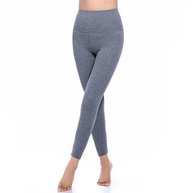 Wjczt Cotton Thermal Leggings Female High Waist Thin Flexiable Fashion Solid Tight Body Pants Plus Size Clothing Women теплые колготки