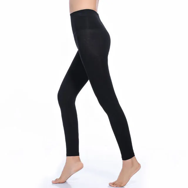 Wjczt Cotton Thermal Leggings Female High Waist Thin Flexiable Fashion Solid Tight Body Pants Plus Size Clothing Women теплые колготки