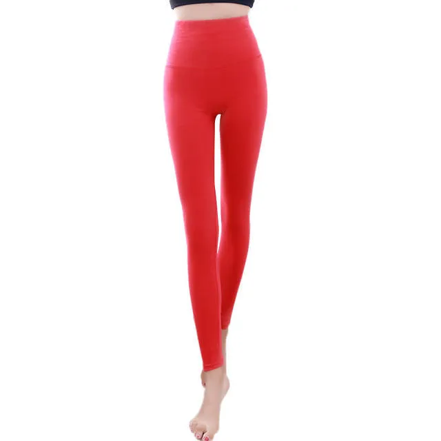 Wjczt Cotton Thermal Leggings Female High Waist Thin Flexiable Fashion Solid Tight Body Pants Plus Size Clothing Women