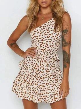 Women Leopard Print floral Mini Dress