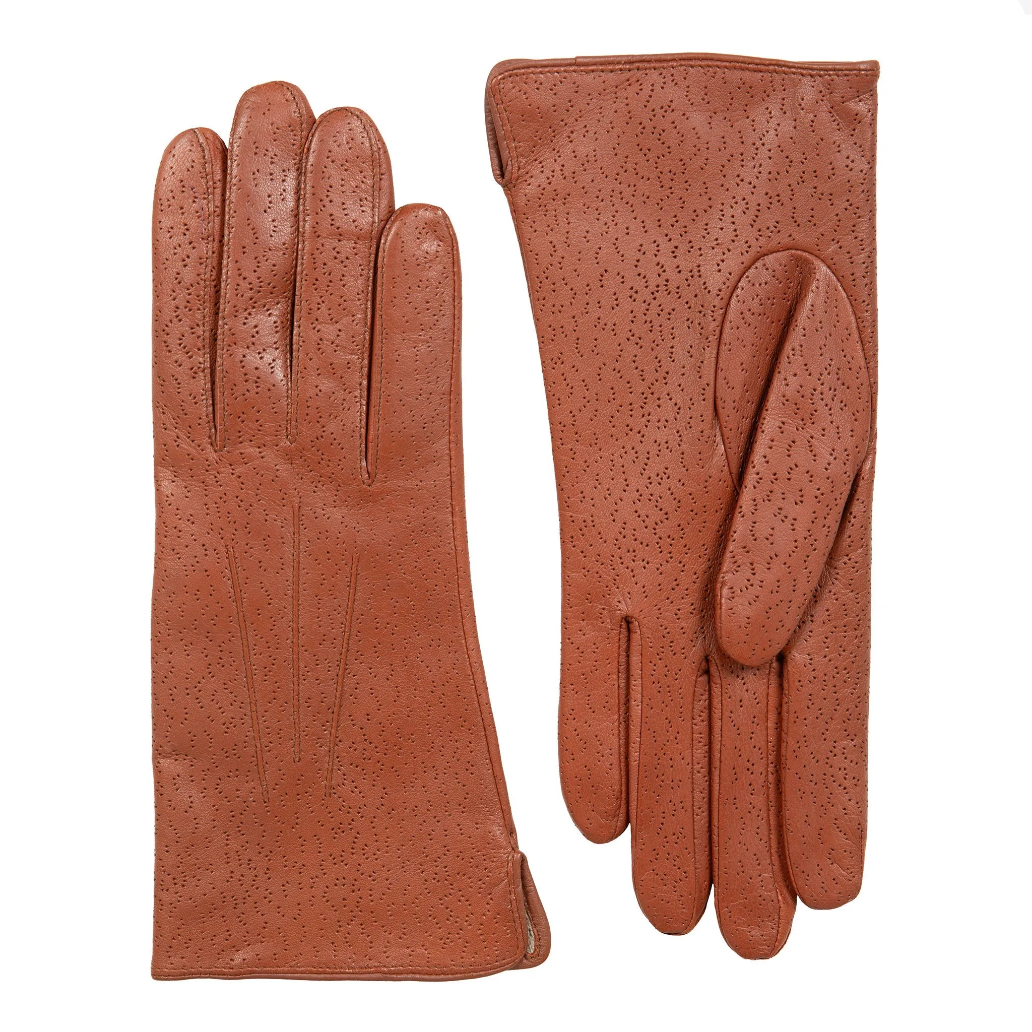 Women's Three-Point Lined Imitation Peccary Leather Gloves