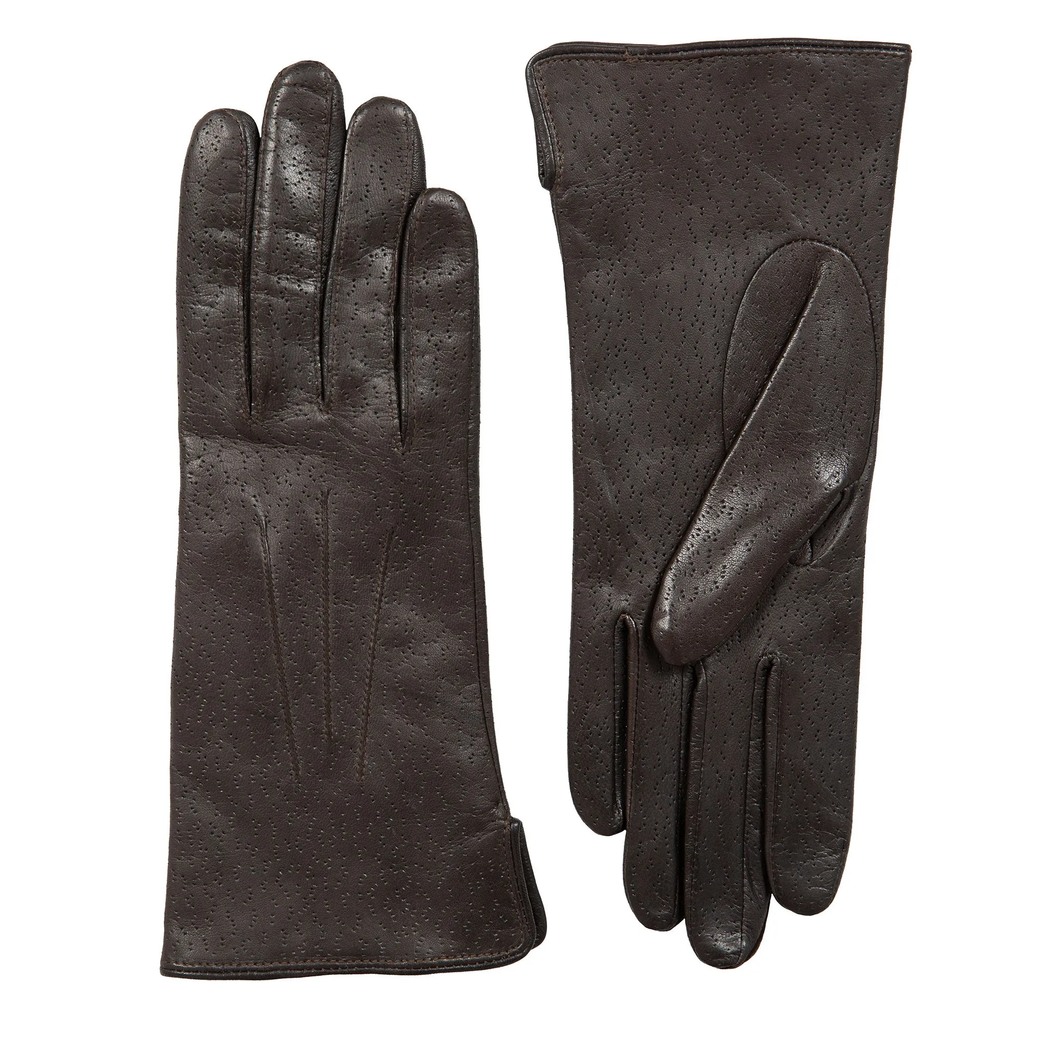 Women's Three-Point Lined Imitation Peccary Leather Gloves