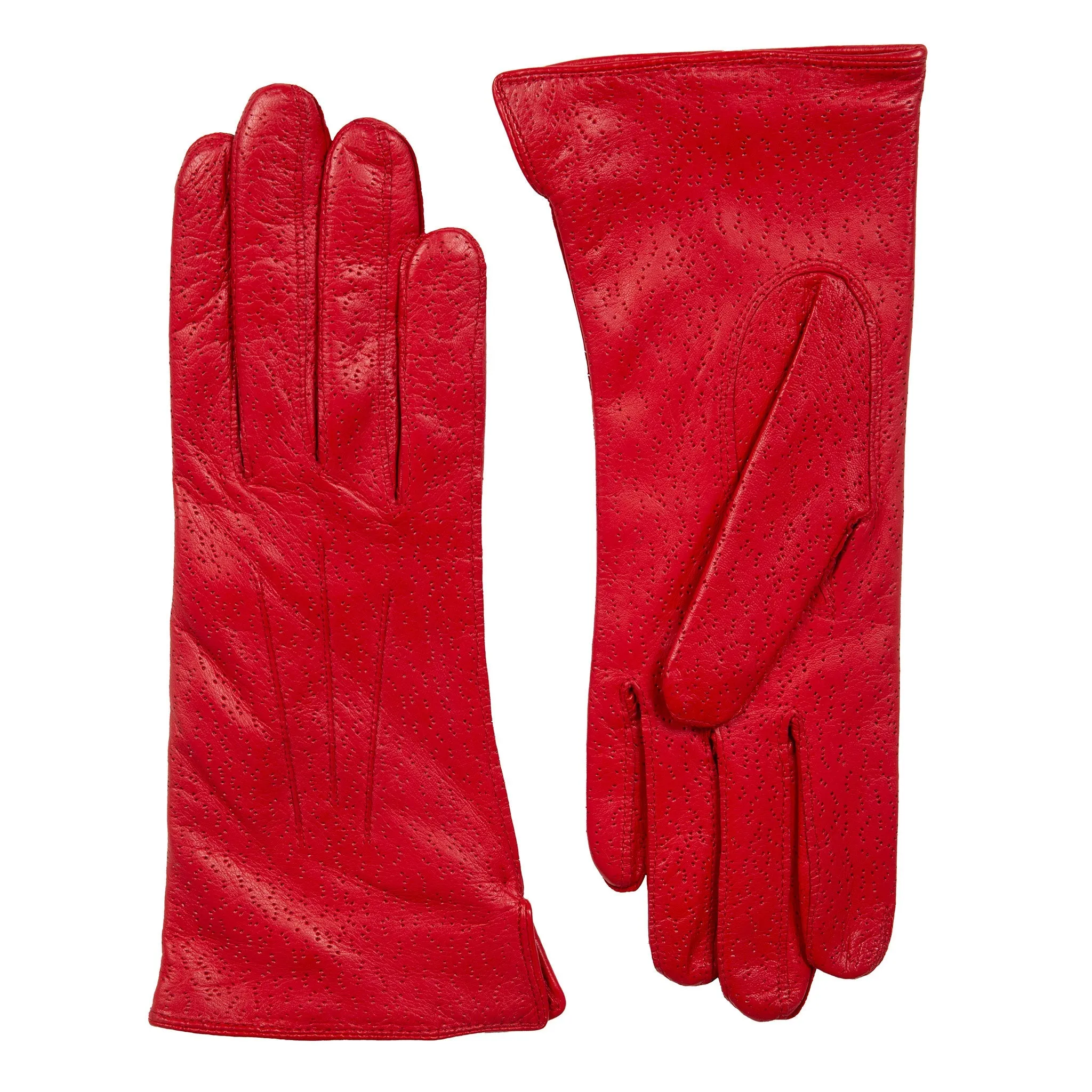 Women's Three-Point Lined Imitation Peccary Leather Gloves