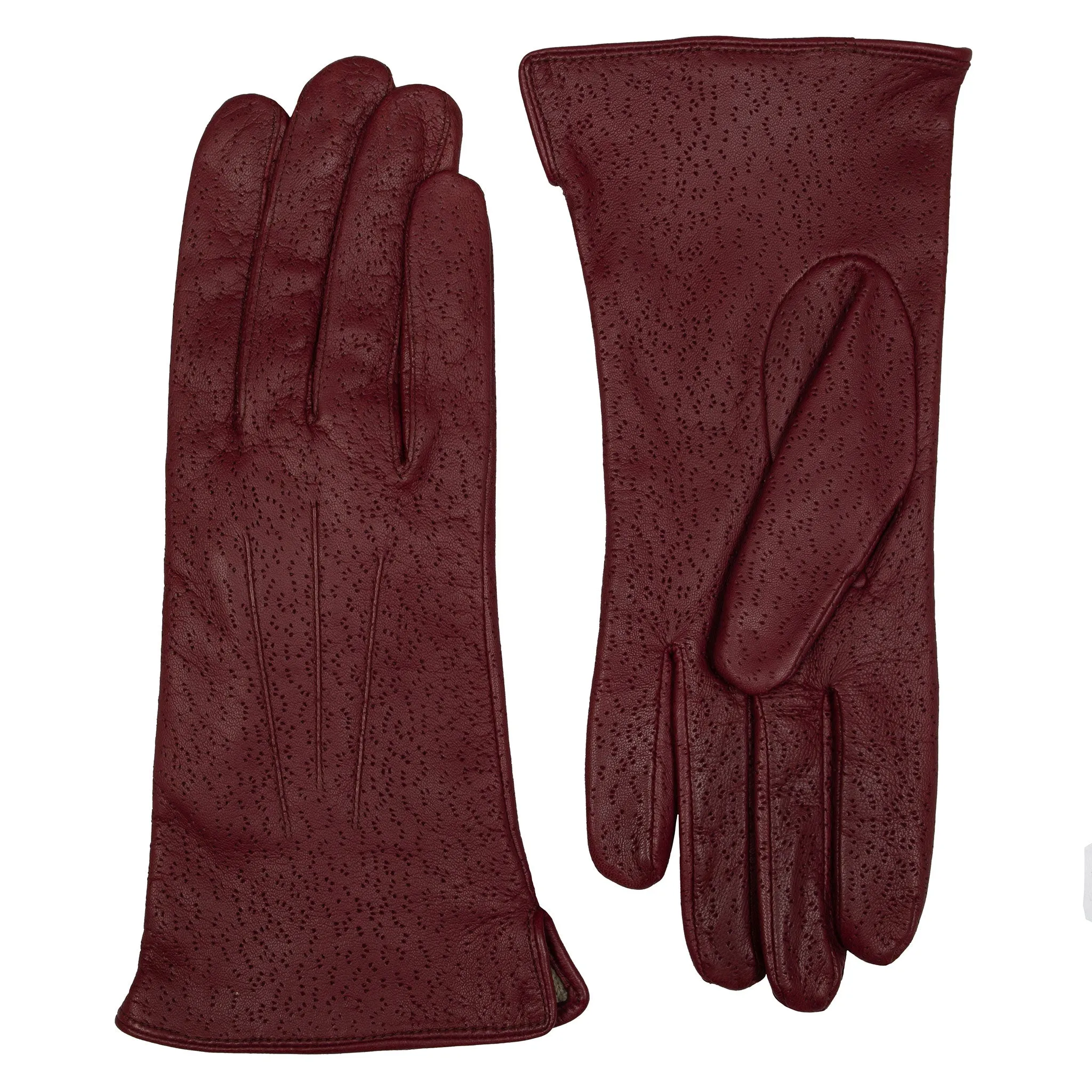 Women's Three-Point Lined Imitation Peccary Leather Gloves