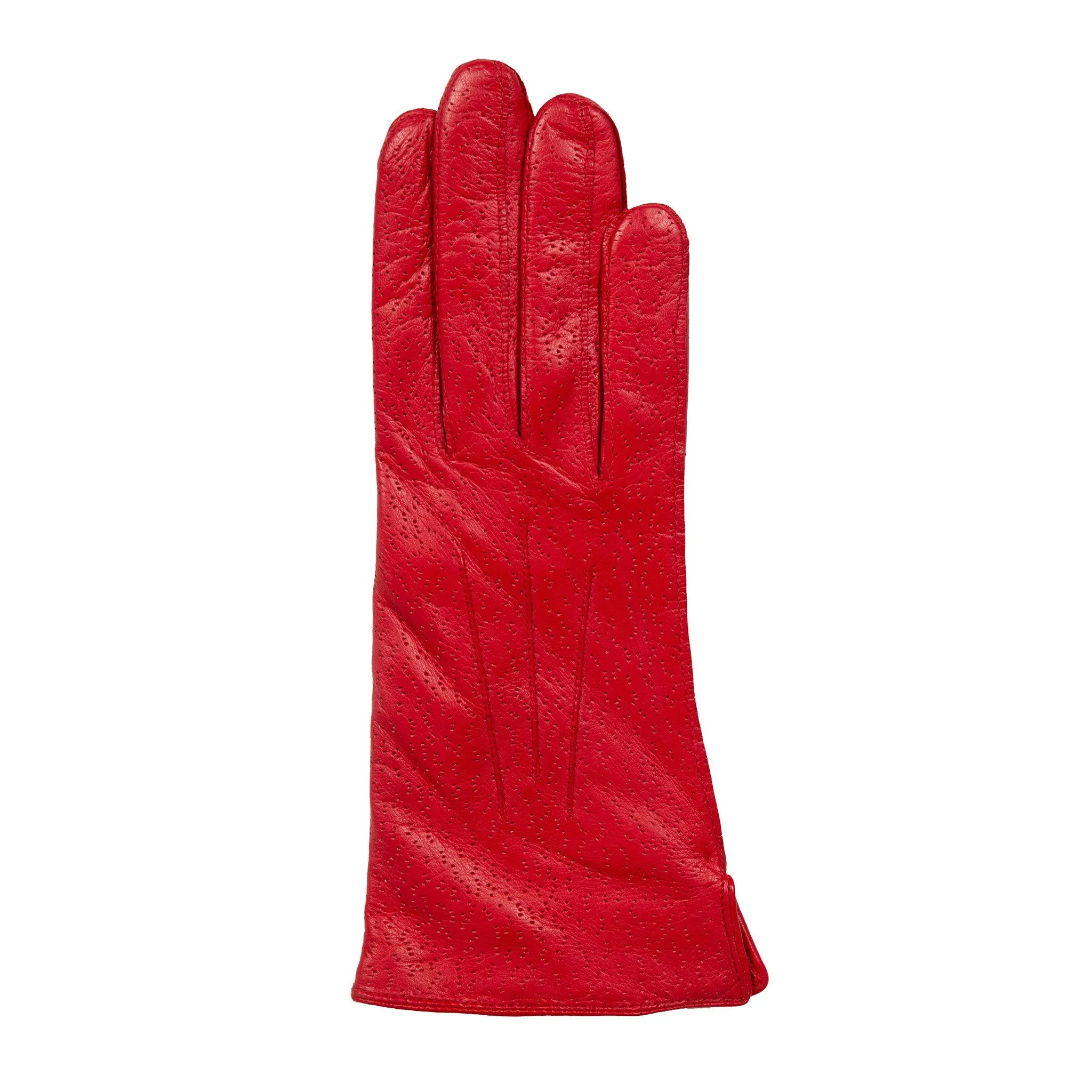 Women's Three-Point Lined Imitation Peccary Leather Gloves