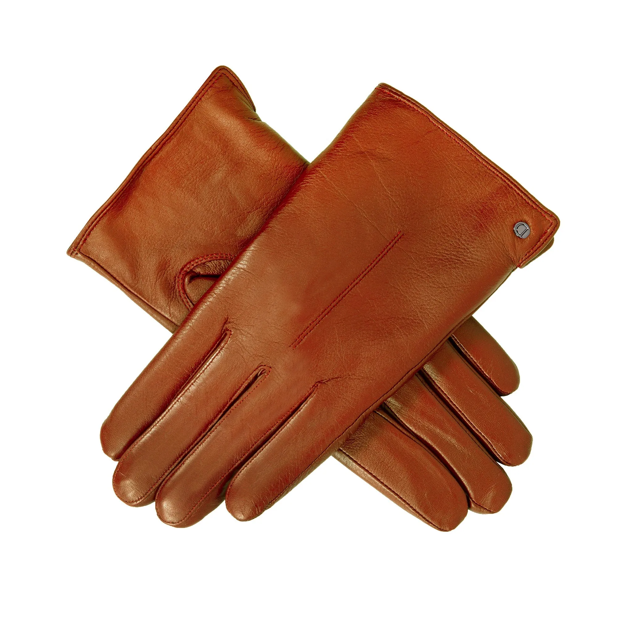 Women’s Touchscreen Single-Point Faux Fur-Lined Leather Gloves