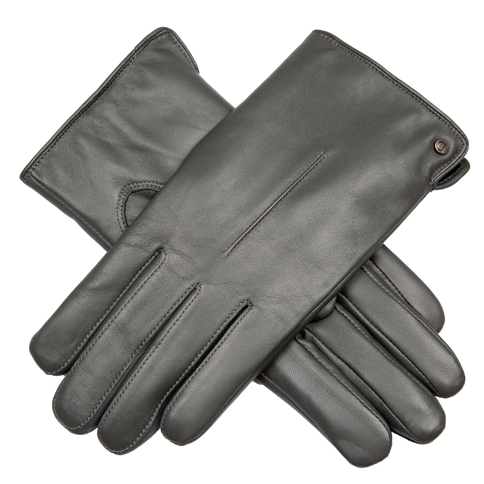 Women’s Touchscreen Single-Point Faux Fur-Lined Leather Gloves