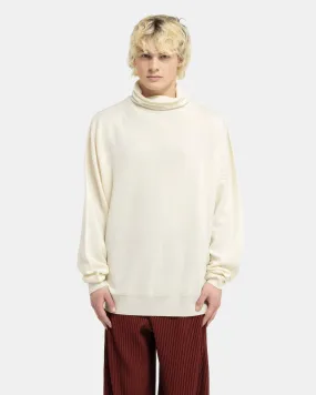 Wool Smooth Turtleneck in Ivory