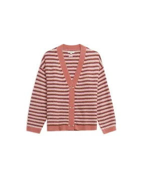 Yerse Dolo Pink Textured Cardigan