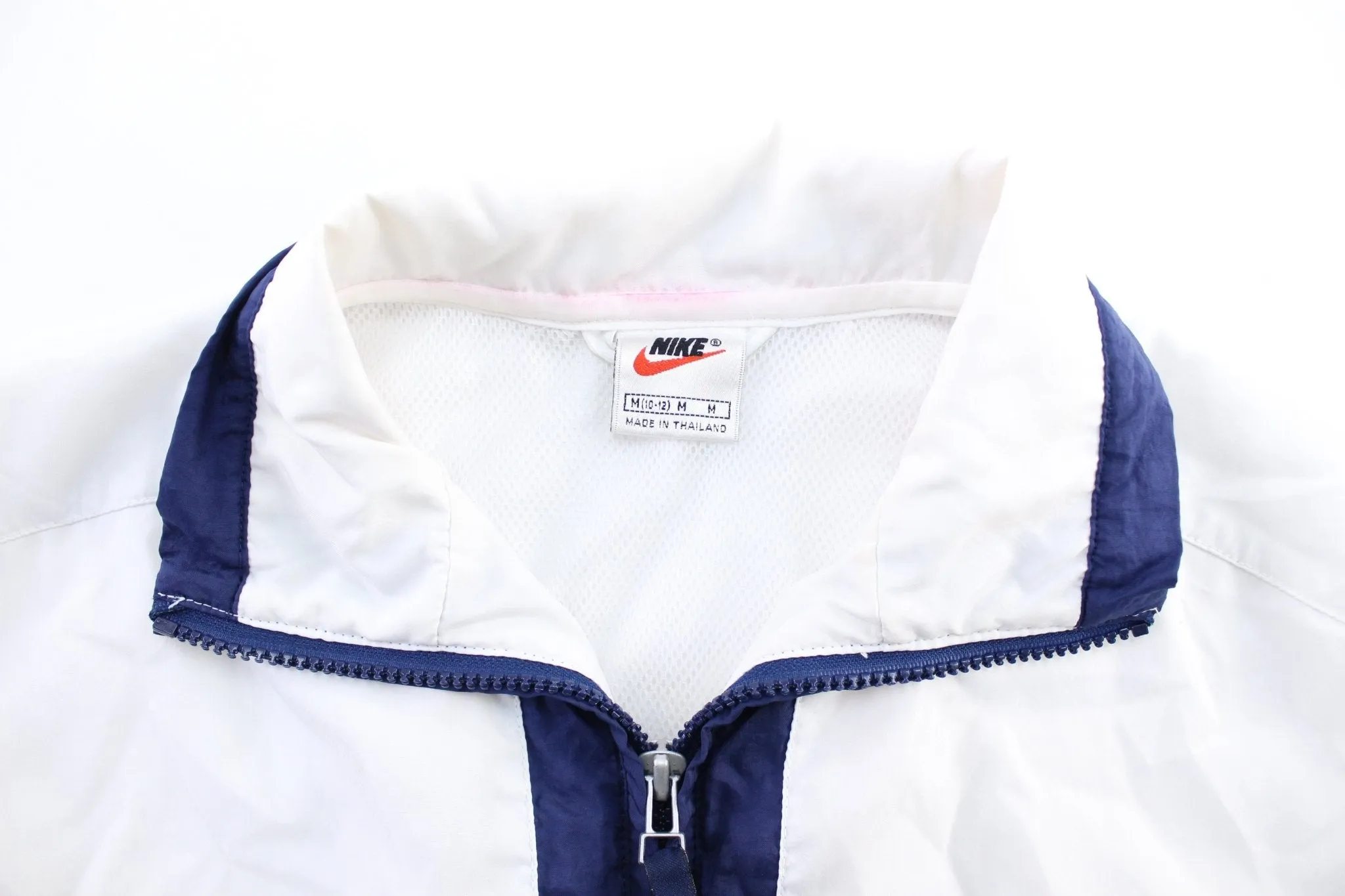 Youth 90's Nike Embroidered Logo Red, Blue, & White Zip Up Vest