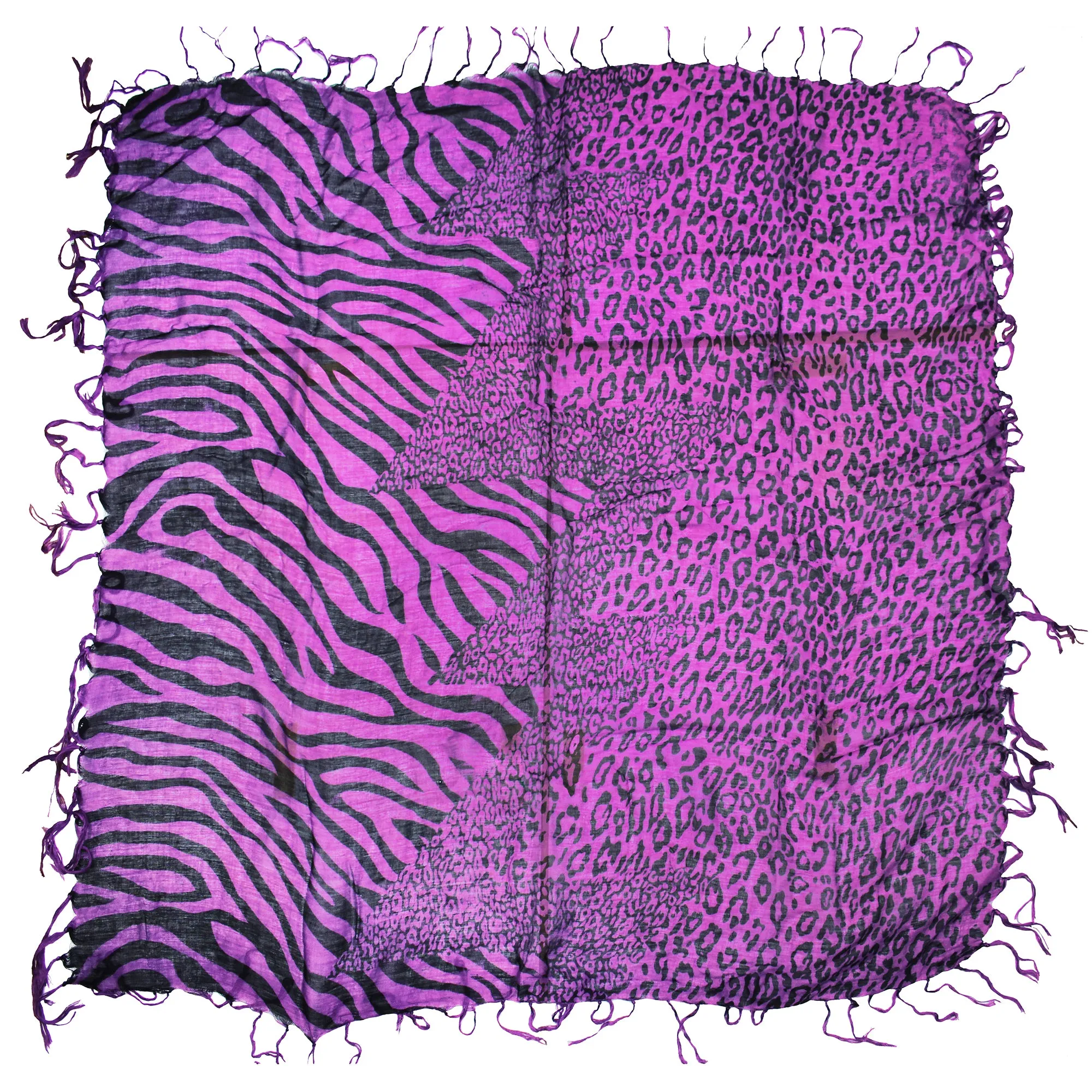 Zebra & Leopard Print Square Scarf