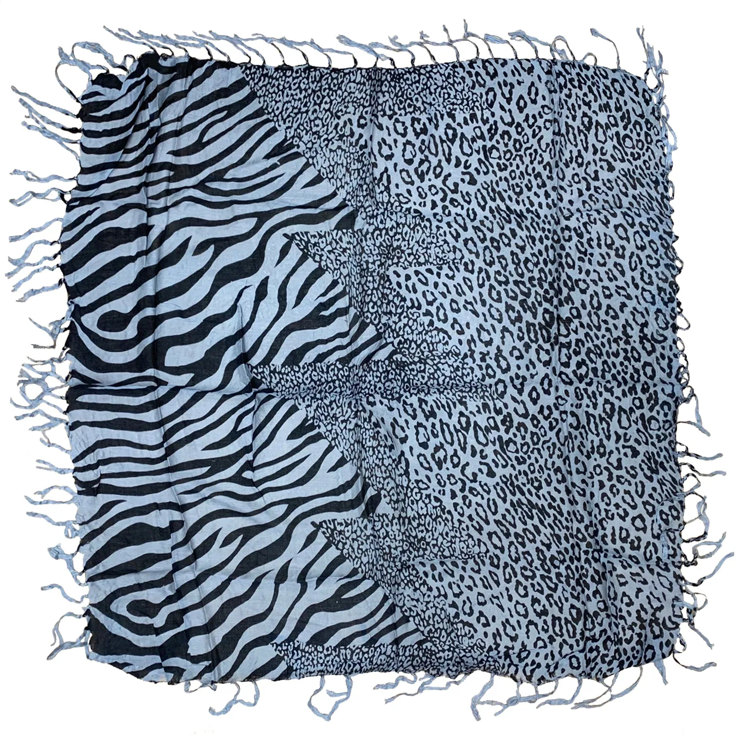 Zebra & Leopard Print Square Scarf