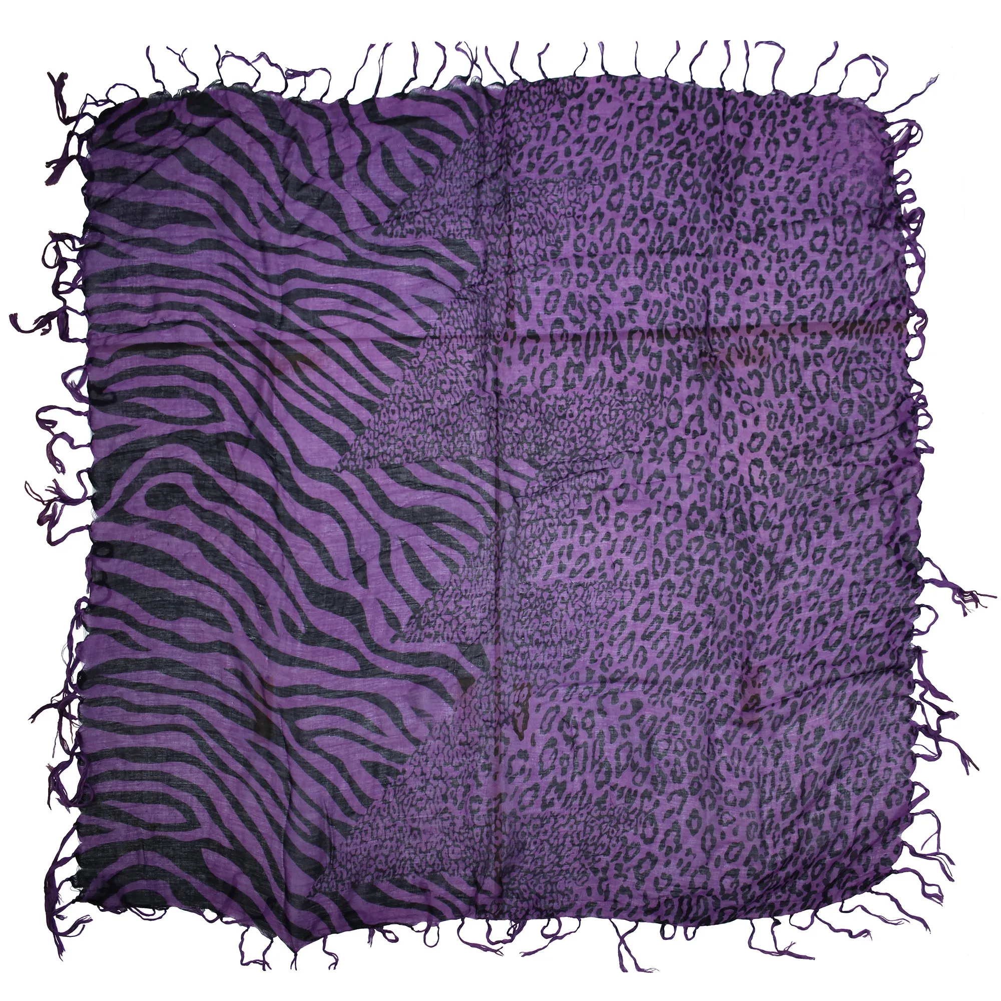 Zebra & Leopard Print Square Scarf