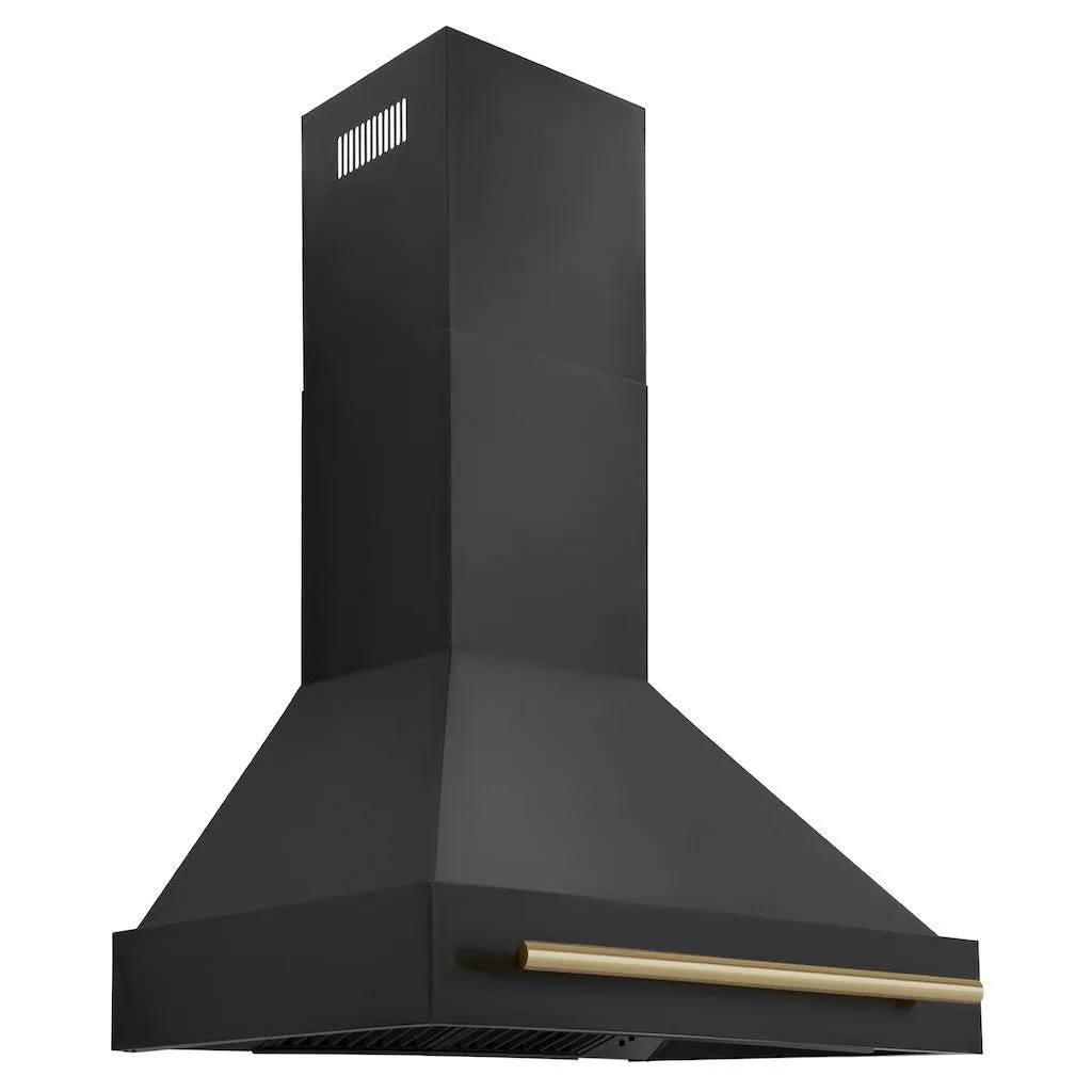 ZLINE Autograph Edition 30 in. Black Stainless Steel Range Hood with Handle (BS655Z-30)